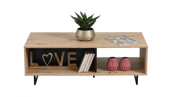 Konferenční stolek nathan - dub artisan/černá