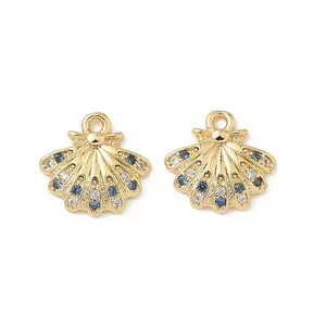 Brass Micro Pave Cubic Zirconia Charms