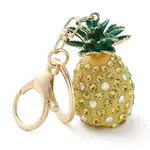 Pineapple Plastic with Rhinestone Pendant Keychain