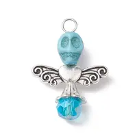 Synthetic Turquoise & Glass Pendants