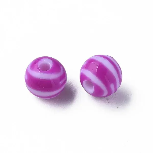 Opaque Striped Acrylic Beads