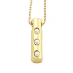 Brass & Plastic Pearl Letter Pendant Box Chain Necklaces for Women
