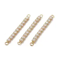 Brass Micro Pave Cubic Zirconia Links