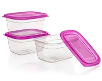 Súprava dóz na potraviny (3 ks) Accasa 0,55 l, ružová%