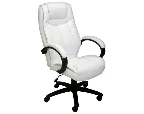 Kancelárske kreslo Stuart, biela ekokoža%