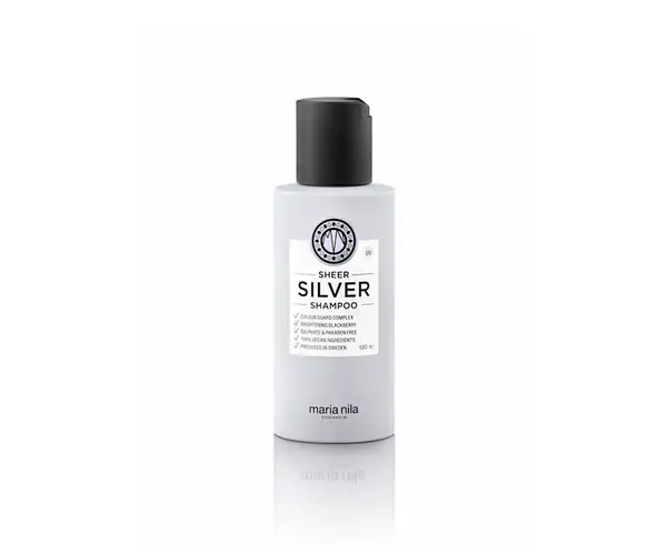 Šampón pre neutralizáciu žltých tónov Maria Nila Sheer Silver Shampoo - 100 ml + darček zadarmo