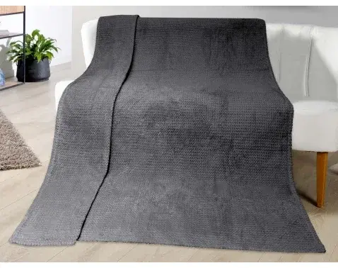 Kašmírová deka ZigZag 150x200 cm, antracit%