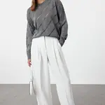 Trendyol Anthracite Openwork/Hole Knitwear Sweater