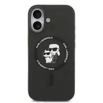Zadní kryt Karl Lagerfeld Liquid Silicone Karl and Choupette MagSafe pro Apple iPhone 17, černá