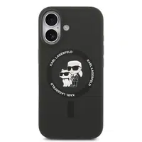 Zadní kryt Karl Lagerfeld Liquid Silicone Karl and Choupette MagSafe pro Apple iPhone 17, černá