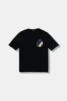 Bavlněné tričko Napapijri S-ADIGE černá barva, s potiskem, NP0A88ZWF0N1