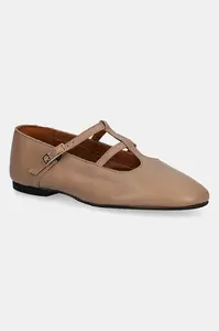 Kožené baleríny Tommy Hilfiger SMOOTH LEATHER T-BAR BALLERINA