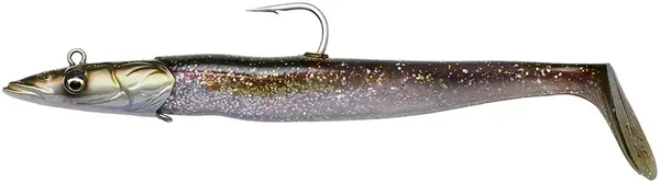 Savage gear gumová nástraha sandeel v2 sinking green silver 2+1 - 17,5 cm 65 g