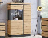 Nízká vitrína Corte, dub coast/tmavo šedá%