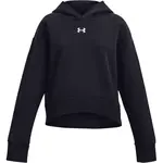 Under Armour RIVAL FLEECE CROP HOODIE Dívčí mikina, černá, velikost XL