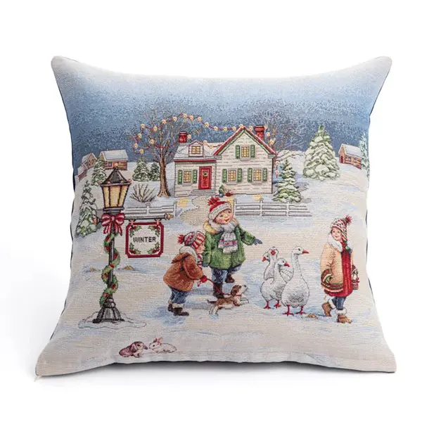 Gobelínový povlak na polštář BÍLÉ VÁNOCE 45 x 45 cm