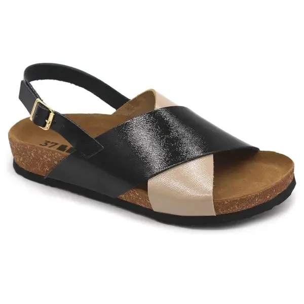 Leon 4302 Dámske zdravotné korkové sandále 42 - 26,5 cm, čierna, 2,0 cm