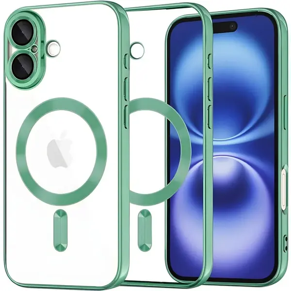 Luxusné Crystal MagSafe puzdro pre Apple iPhone 16 - Slabo Zelená H38090