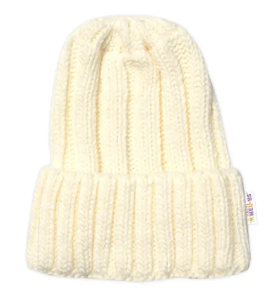 BABY NELLYS Zimná nadčasová čiapka Mom and Baby, smotanová