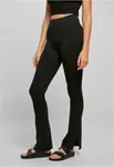 Women's leggings with high waist and side slit black