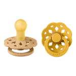 BIBS Boheme cumlíky z prírodného kaučuku 2ks - veľkosť 2, Desert Sand / Honey Bee