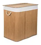 Koš na prádlo G21 150 l s rozdělovači, bambusový s bílým košem