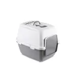 STEFANPLAST Cathy Comfort Krytá mačacia toaleta s filtrom a lopatkou sivá/biela 58x45x48cm