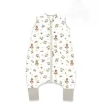 Letný spací vak so zahrnovacími nohavičkami, bavlna, Kačičky - biela, béžová, M