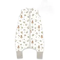 Letný spací vak so zahrnovacími nohavičkami, bavlna, Kačičky - biela, béžová, M