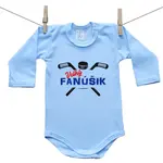 Boodyy Modré body s dlhým rukávom Veľký fanúšik 86 (12-18 mesiacov)