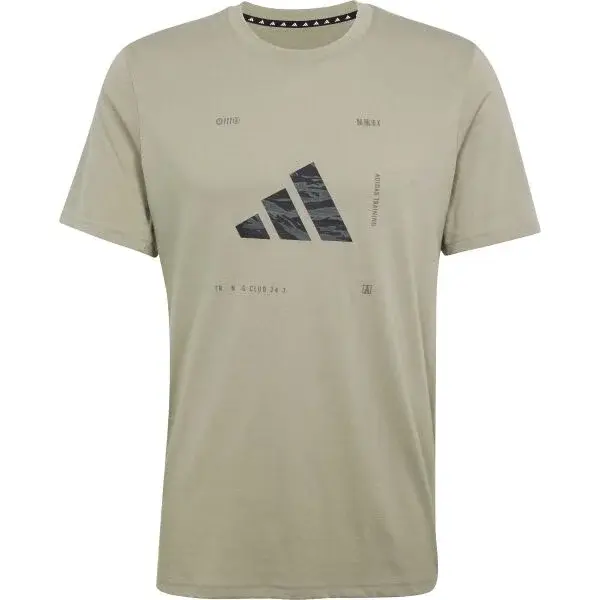 adidas CAMO LOGO TEE Pánské tričko, khaki, velikost XXL