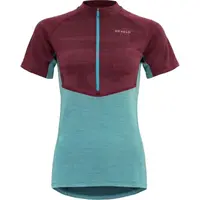 Devold STANDAL MERINO TEE ZIP NECK Dámské cyklistické triko, tyrkysová, velikost