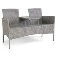 Technoratanová lavica pre dve osoby Hugo šedá