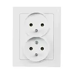 Dvojitá zásuvka česká white MEDIUM