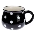 Keramický hrnek s puntíky – černý KK207