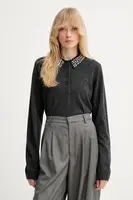 Vlněný svetr Gestuz dámský, šedá barva, 10910778