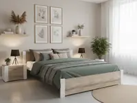 Postel IKAROS 180 x 200 cm, bílá/dub sonoma Rošt: S laťkovým roštem, Matrace: Matrace Coco Maxi 20 cm