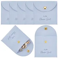 10Pcs Velvet Pouches with Snap Button