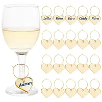 Acrylic Heart Wine Glass Charms