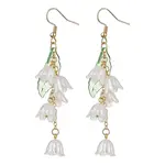 Flower Acrylic with 304 Stainless Steel Dangle Earrings