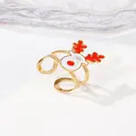 304 Stainless Steel with Enamel Cuff Rings for Women