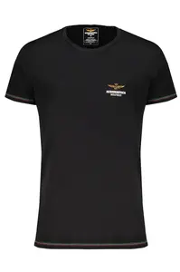 AERONAUTICA MILITARE BLACK MEN'S OUTDOOR T-SHIRT