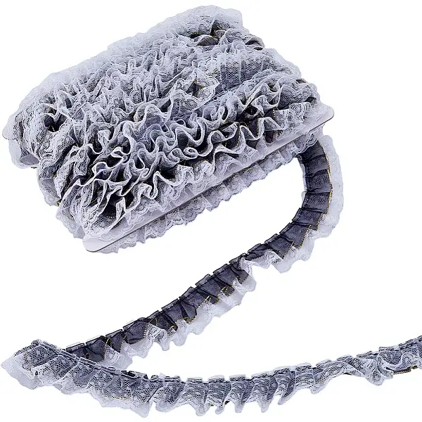 10M Polyester Polka Dot Lace Ribbons