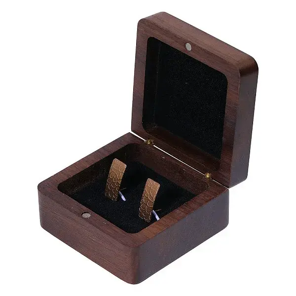 Wooden Jewelry Cufflinks Storage Magnetic Gift Case