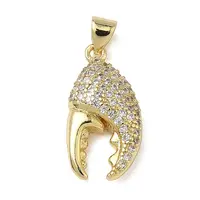 Brass Micro Pave Clear Cubic Zirconia Pendants