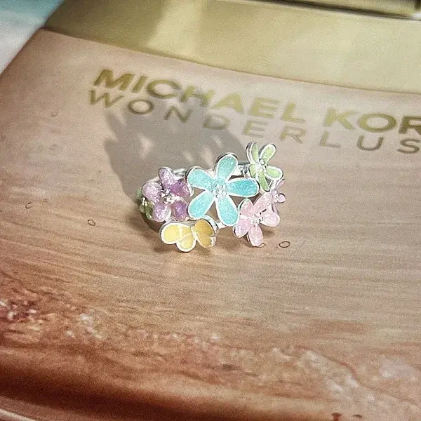 Adjustable Brass Enamel Cuff Open Rings