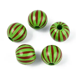 Christmas Spray Painted Schima Wood Beads