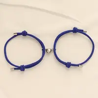 Alloy Heart-shaped Magnetic Braided Rope Bracelets for Couple Girlfriends