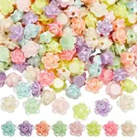 500Pcs AB Color Plated Opaque Acrylic Flower Beads