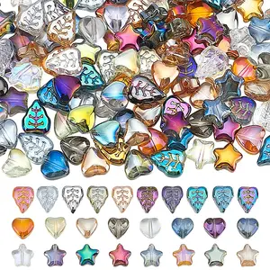 150Pcs 3 Styles Electroplate Glass Beads